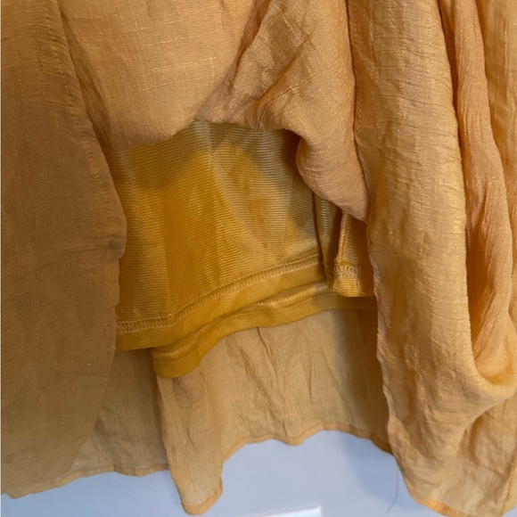 Umgee Women’s Mustard Yellow Mini XL Dress Bell Sleeve Vneck Boho Cottagcore - Picture 5 of 9